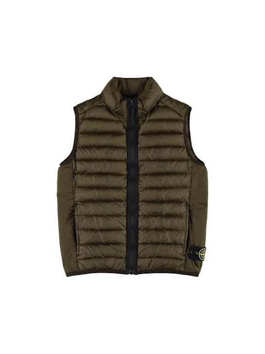 Stone Island Junior: Down vest - ミリタリーグリーン - kids-boys_0 | Luisa Via Roma