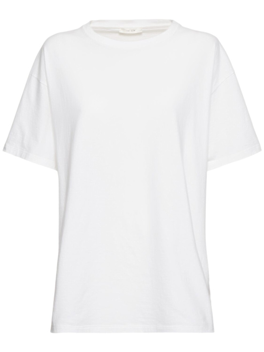 The Row: Nadina cotton jersey t-shirt - White - women_0 | Luisa Via Roma