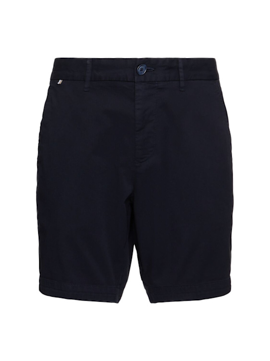 Boss: H-Slice stretch cotton shorts - Blue - men_0 | Luisa Via Roma