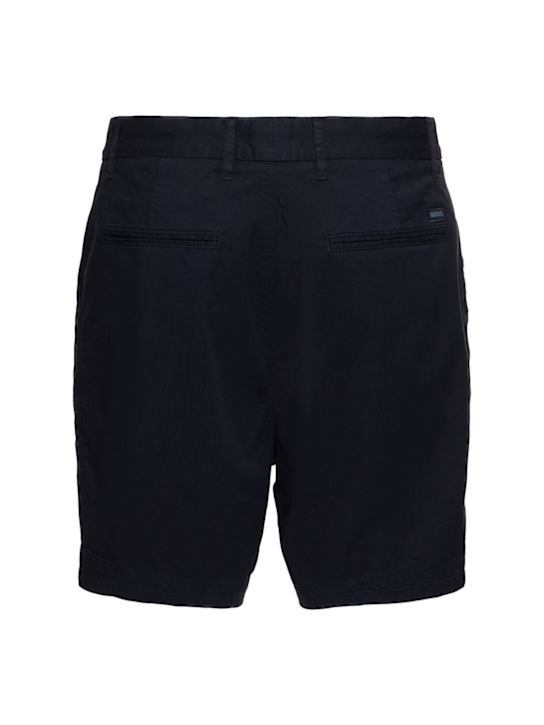Boss: H-Slice stretch cotton shorts - Blue - men_3 | Luisa Via Roma
