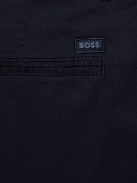 Boss: H-Slice stretch cotton shorts - Blue - men_4 | Luisa Via Roma