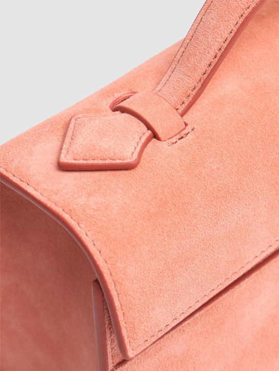 Savette: The Symmetry suede pochette - Camellia - women_3 | Luisa Via Roma