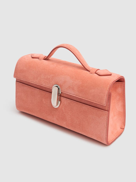 Savette: The Symmetry suede pochette - Camellia - women_2 | Luisa Via Roma