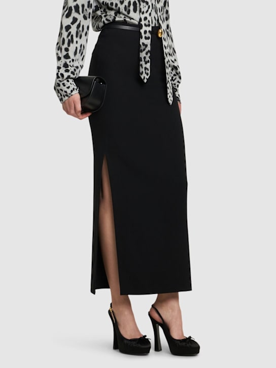 Dolce&Gabbana: 105mm Satin platform slingback heels - women_1 | Luisa Via Roma