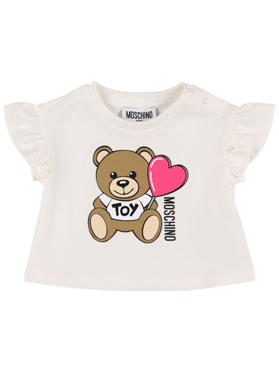 Moschino: コットンジャージーTシャツ - kids-girls_0 | Luisa Via Roma