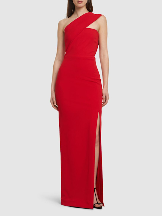 Solace London: Lois crepe knit maxi dress - women_1 | Luisa Via Roma