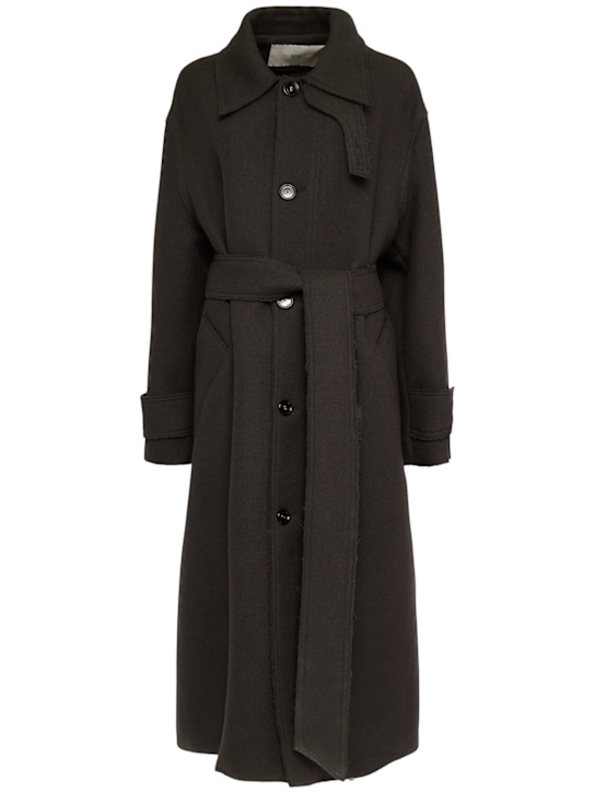 AMI Paris: Wool long coat - women_0 | Luisa Via Roma