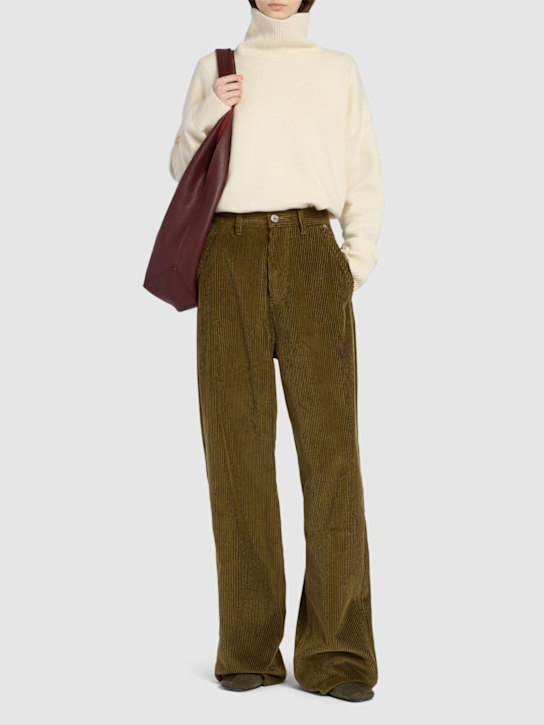AMI Paris: Corduroy wide pants - women_1 | Luisa Via Roma