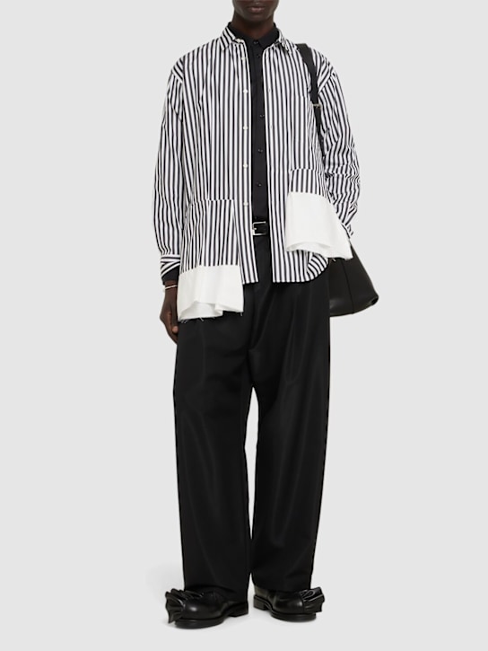 Comme des Garçons Homme Plus: Striped cotton shirt - men_1 | Luisa Via Roma