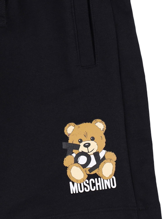Moschino: Cotton sweat shorts - Black - kids-boys_1 | Luisa Via Roma