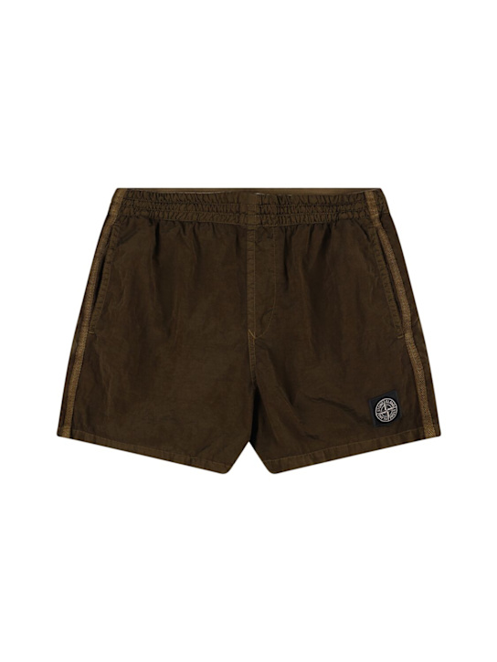 Stone Island Junior: ナイロン水着 - ミリタリーグリーン - kids-boys_0 | Luisa Via Roma