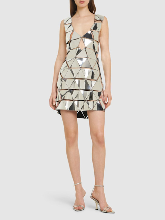 Rabanne: ノースリーブミニドレス - シルバー - women_1 | Luisa Via Roma