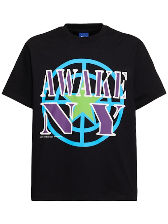 Awake NY: Crosshar cotton t-shirt - Black - men_0 | Luisa Via Roma
