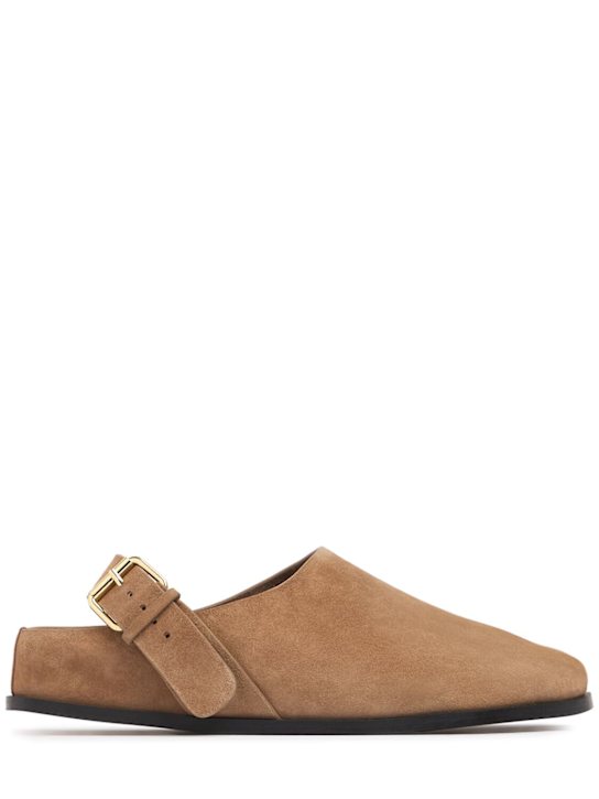 A.EMERY: 20mm Louis suede clogs - Camel - women_0 | Luisa Via Roma