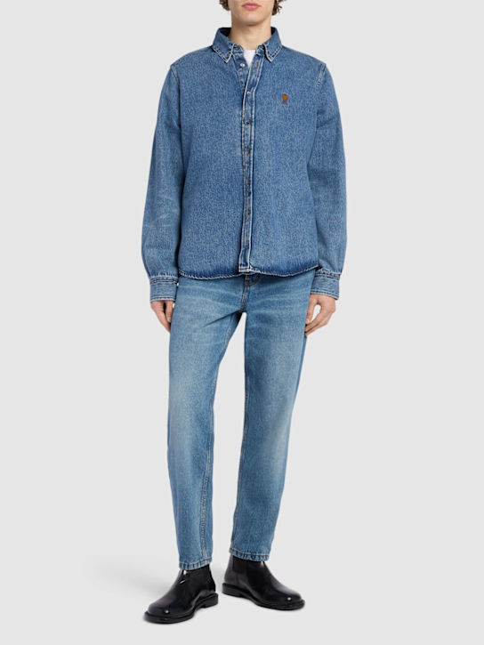 AMI Paris: ADC cotton denim shirt - men_1 | Luisa Via Roma