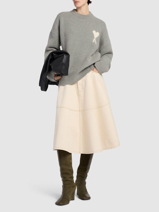 AMI Paris: Cotton midi skirt - women_1 | Luisa Via Roma