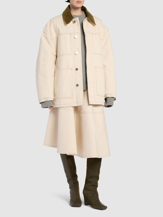 AMI Paris: Cotton canvas work jacket - women_1 | Luisa Via Roma