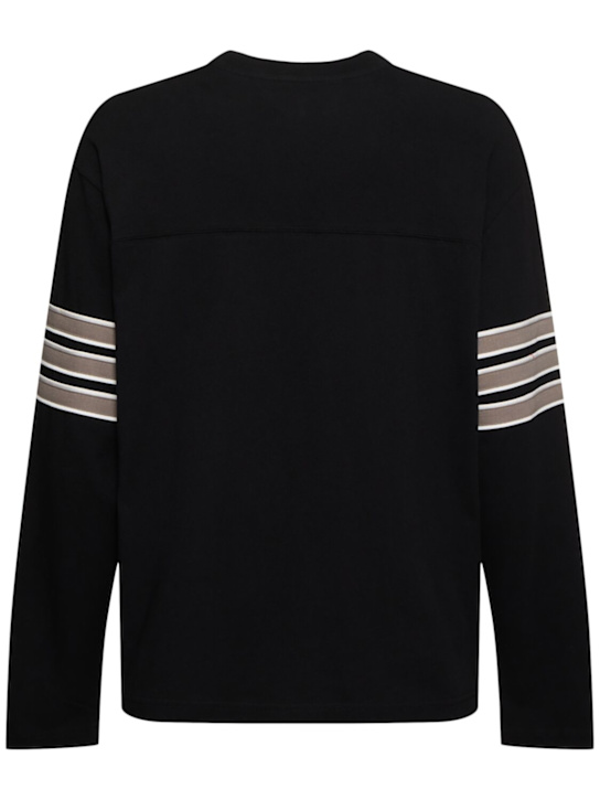 Awake NY: Varsity long sleeve jersey t-shirt - Black - men_3 | Luisa Via Roma