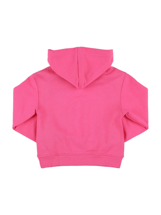 Moschino: Felpa in cotone con cappuccio - Fucsia - kids-girls_2 | Luisa Via Roma