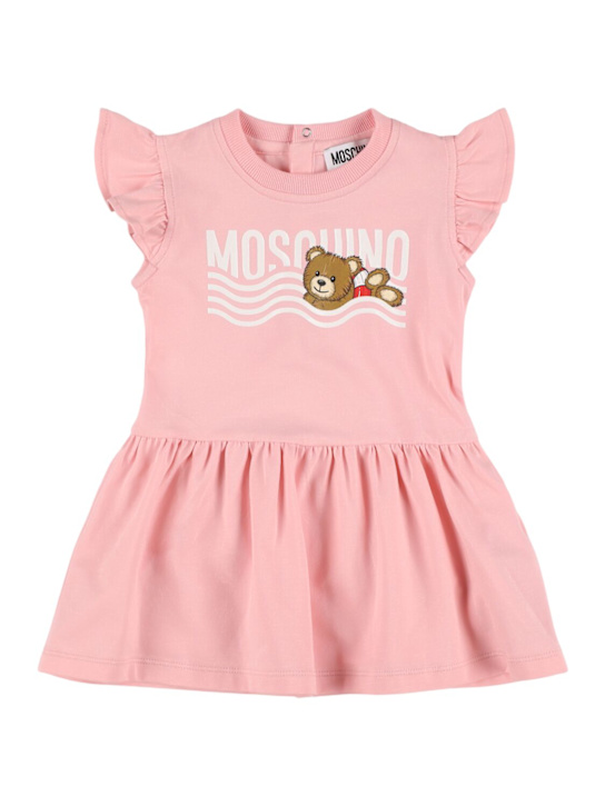 Moschino: Vestito in cotone stampato - kids-girls_0 | Luisa Via Roma