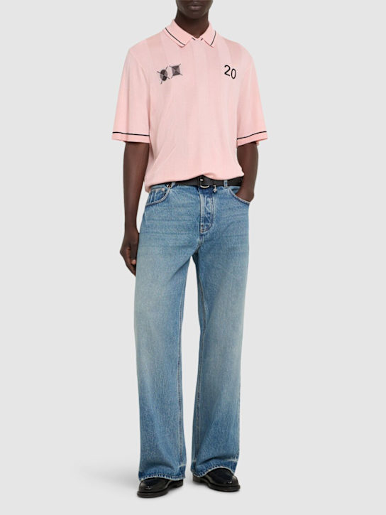 Jacquemus: Le de nîmes large denim jeans - Blue/Tabac - men_1 | Luisa Via Roma
