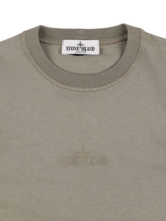 Stone Island Junior: Cotton jersey t-shirt - Light Green - kids-boys_1 | Luisa Via Roma