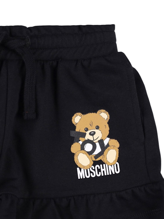 Moschino: Logo printed cotton shorts - kids-girls_1 | Luisa Via Roma