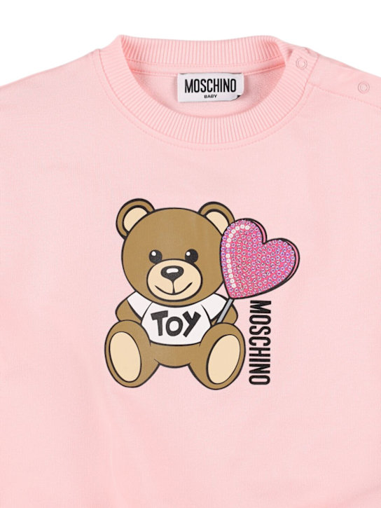 Moschino: Printed cotton crewneck sweatshirt - kids-girls_1 | Luisa Via Roma