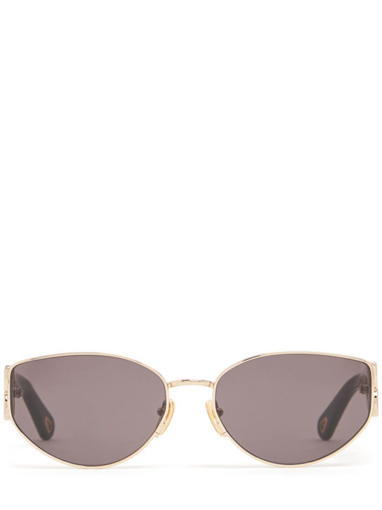 Chloé: Marcie rounded metal sunglasses - women_0 | Luisa Via Roma