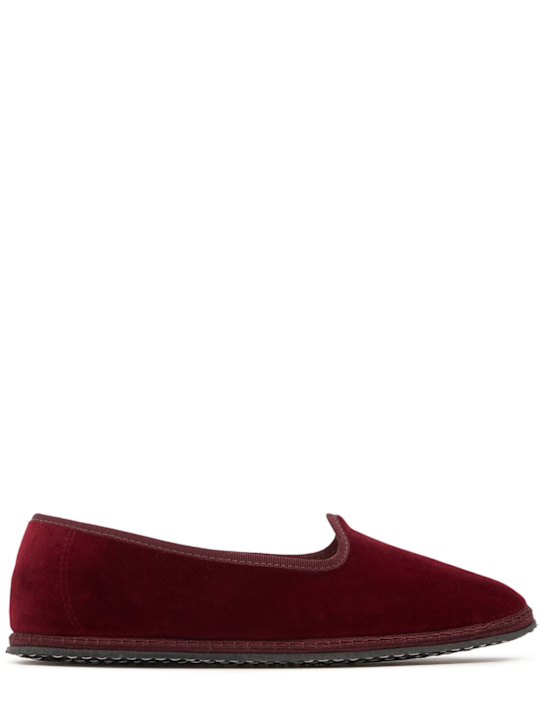 Vibi Venezia: 10mm Bordeaux velvet slippers - women_0 | Luisa Via Roma