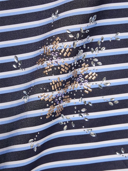 Rabanne: Printed cotton jersey t-shirt - Blue/Multi - women_4 | Luisa Via Roma
