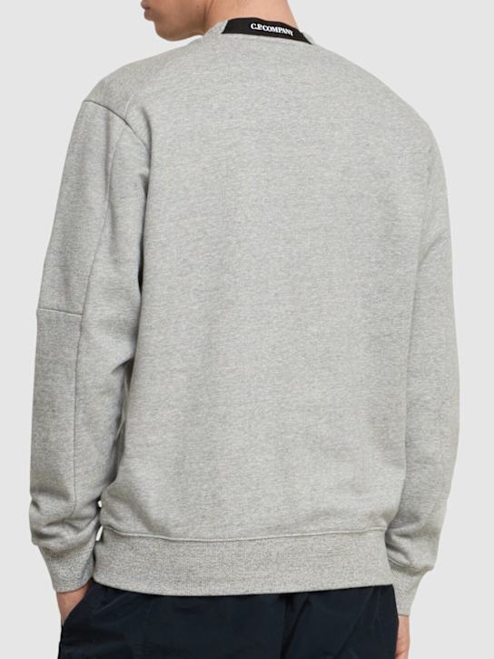C.P. Company: Diagonal raised fleece lens sweatshirt - Heather Grey - men_2 | Luisa Via Roma