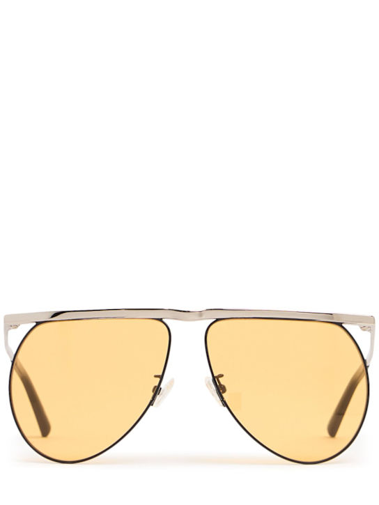The Attico: Pilot metal sunglasses - Silver/Yellow - women_0 | Luisa Via Roma
