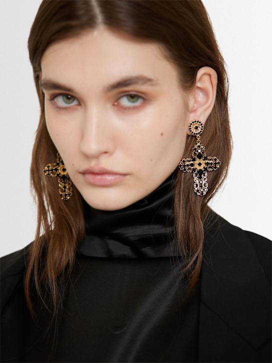 Dolce&Gabbana: Cross pendant earrings - women_1 | Luisa Via Roma