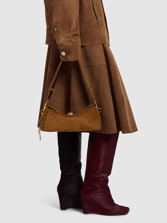 AMI Paris: Carrousel suede shoulder bag - women_1 | Luisa Via Roma