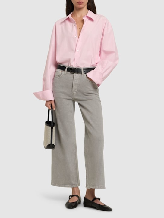 RE/DONE: High rise wide leg crop jeans - Grey - women_1 | Luisa Via Roma