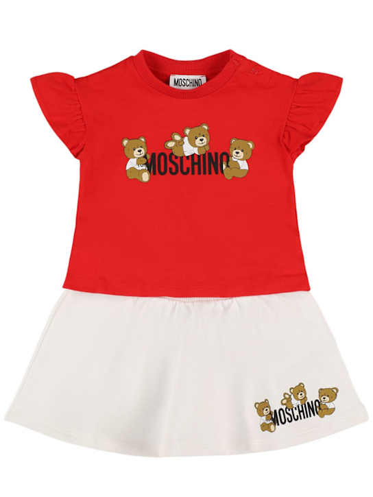 Moschino: コットンジャージーTシャツ＆スカート - kids-girls_0 | Luisa Via Roma