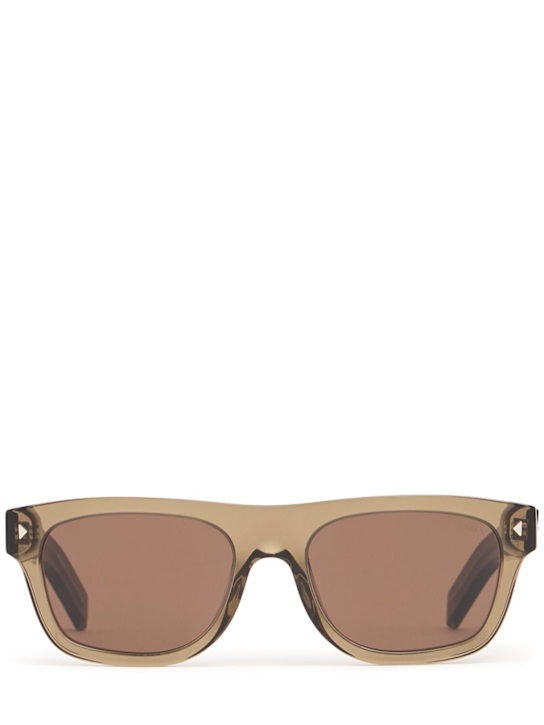 Prada: Squared acetate sunglasses - Terra Trasparen - women_0 | Luisa Via Roma
