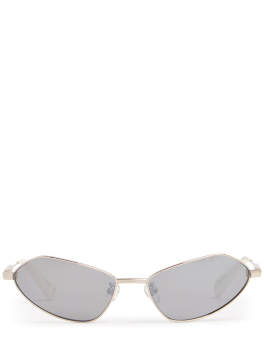 Jacquemus: Bambino猫眼太阳镜 - Silver/Wh - women_0 | Luisa Via Roma