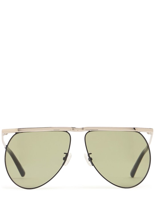 The Attico: Pilot metal sunglasses - Silver/ Black - women_0 | Luisa Via Roma