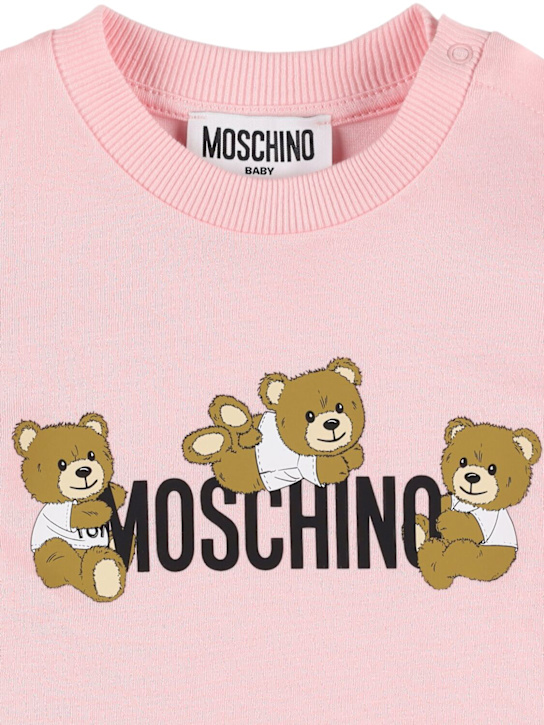 Moschino: ストレッチコットンTシャツ＆ショートパンツ - kids-girls_1 | Luisa Via Roma