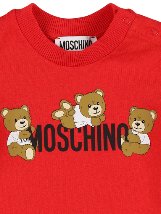 Moschino: プリント入りジャージーTシャツ＆ショートパンツ - kids-girls_1 | Luisa Via Roma