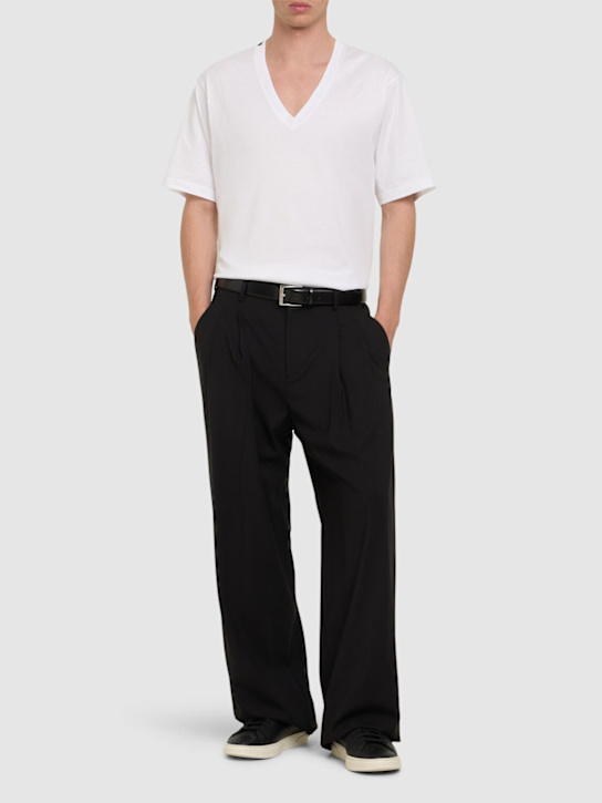 Dolce&Gabbana: V-neck cotton jersey t-shirt - men_1 | Luisa Via Roma