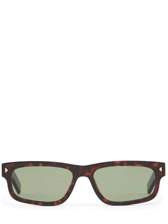 Prada: Squared acetate sunglasses - Tortoiseshell/Green - women_0 | Luisa Via Roma