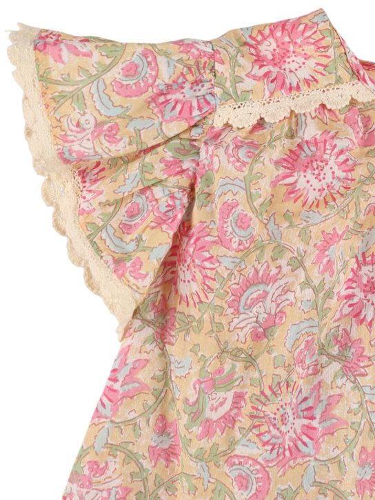 Louise Misha: Camicia in gauze di cotone stampato - Rosa - kids-girls_1 | Luisa Via Roma