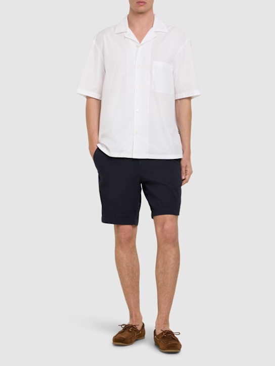 Boss: H-Slice stretch cotton shorts - Blue - men_1 | Luisa Via Roma