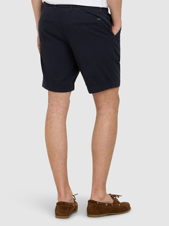 Boss: H-Slice stretch cotton shorts - Blue - men_2 | Luisa Via Roma