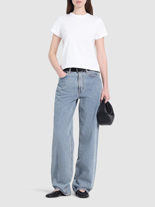 Alexander Wang: Essential shrunk cotton jersey t-shirt - White - women_1 | Luisa Via Roma