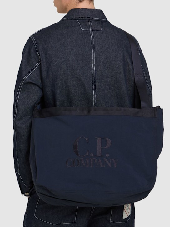 C.P. Company: Plain paper touch zipped bag - Total Eclipse - men_1 | Luisa Via Roma