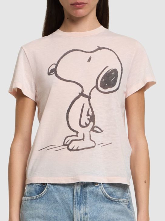 RE/DONE: Classic Snoopy printed jersey t-shirt - Pink - women_2 | Luisa Via Roma